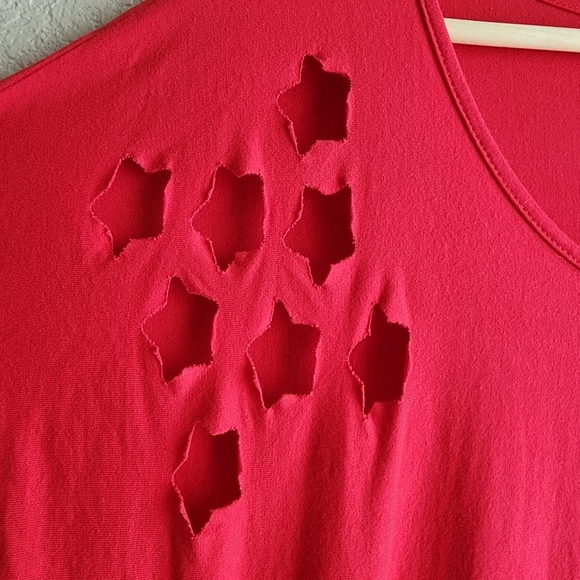 E. Luna Red Women's Short Sleeve Liberty Top Size M - Picture 4 of 11